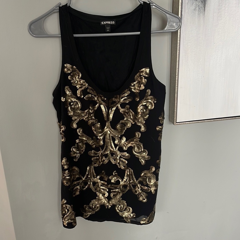 Express Black and Gold Women's Top
